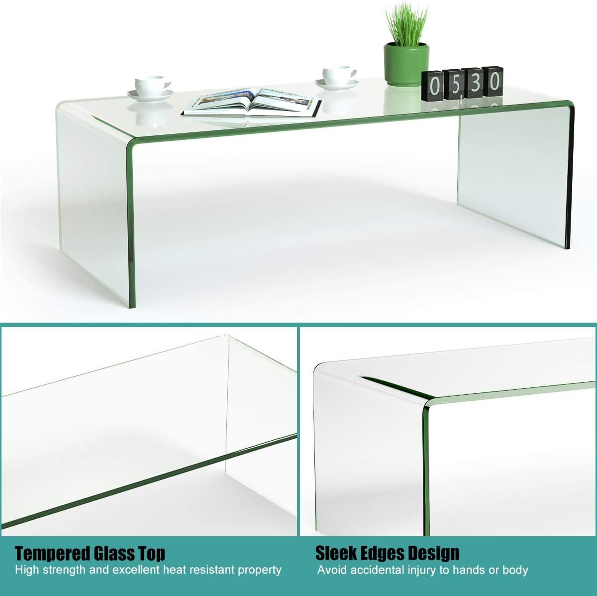 Glass Coffee Table with Tempered Glass K688