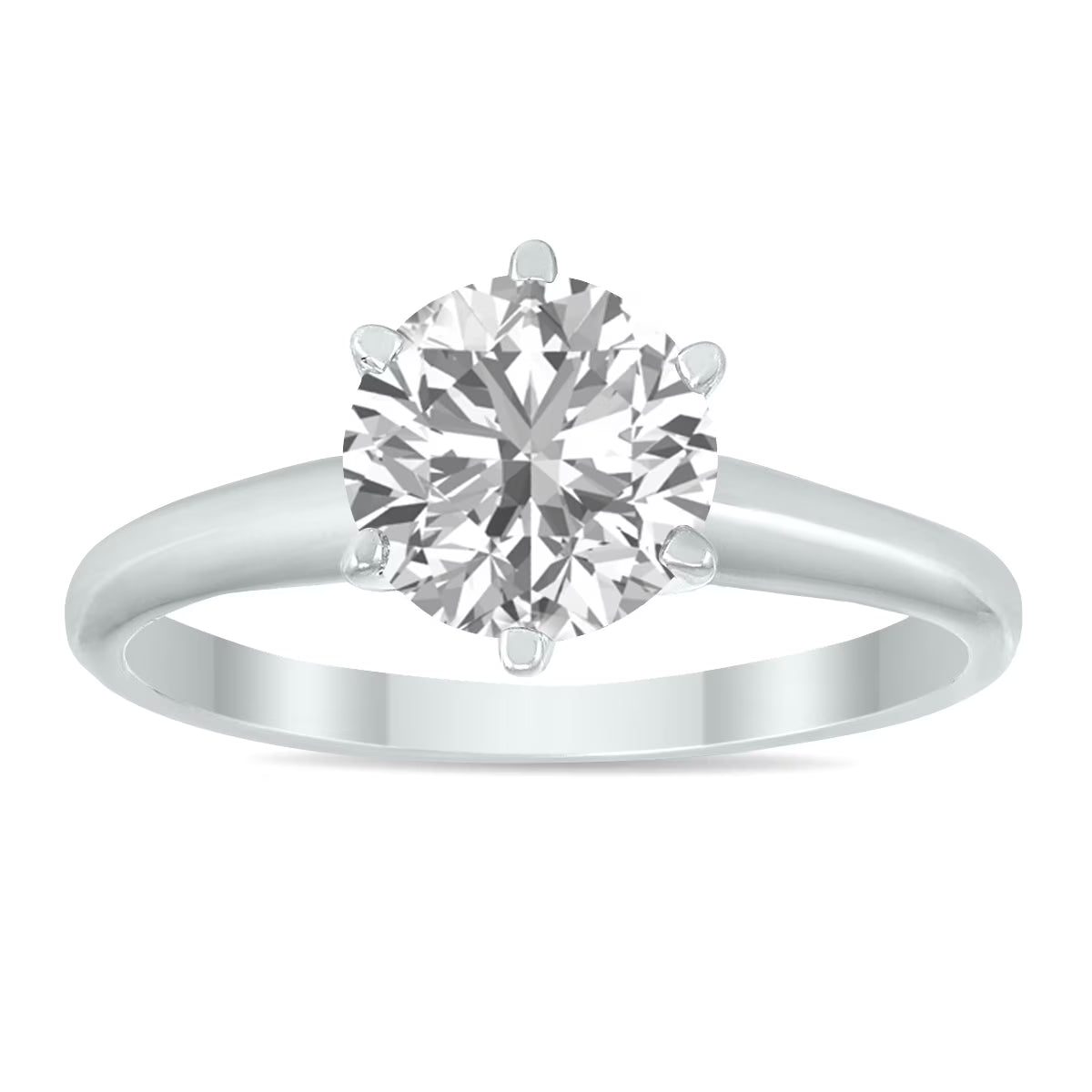 14K White Gold Diamond Solitaire Ring N7726