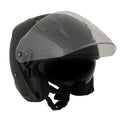 Matte Black Open Face 3/4 Helmet with Drop Down Tinted Visor Y1686