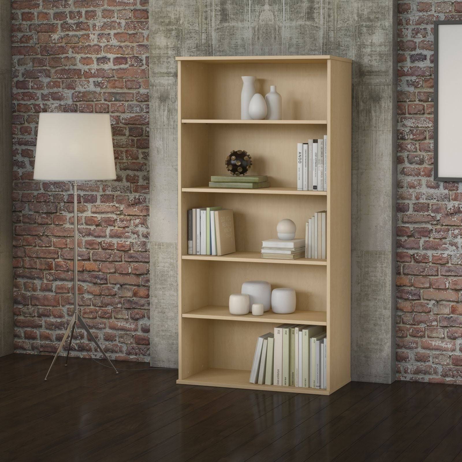 Natural Maple 5 Shelf Bookcase D390