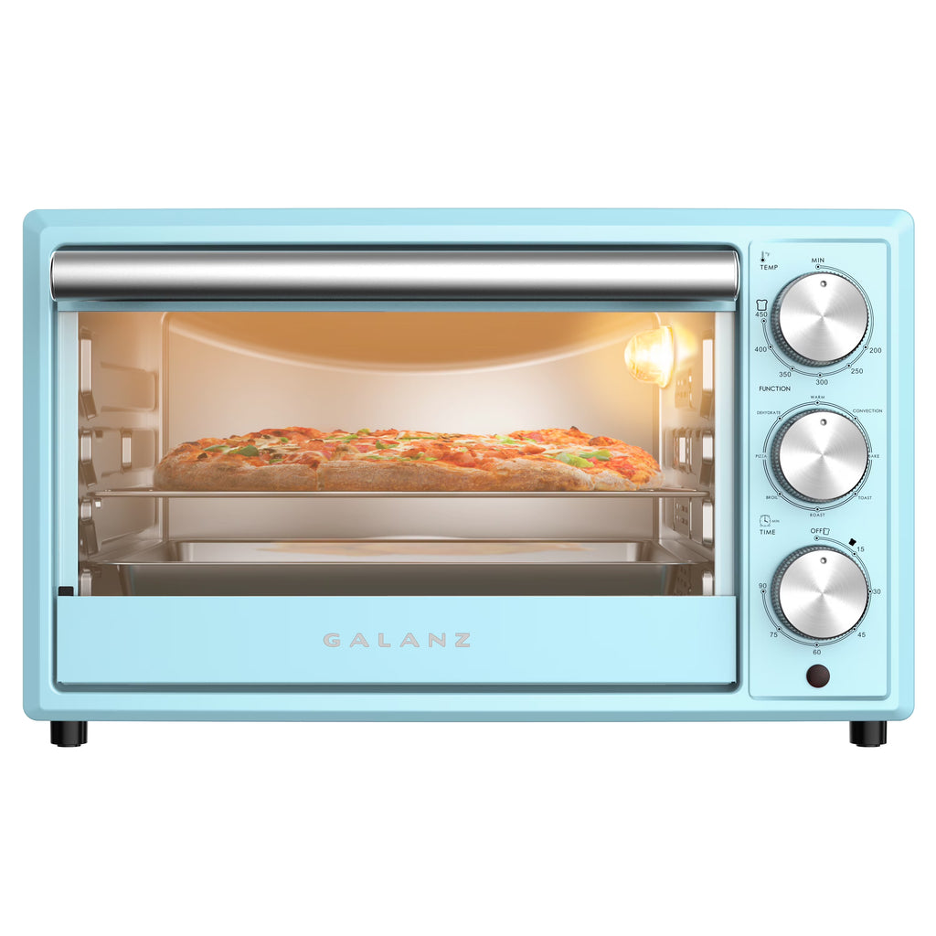 Blue Retro Toaster Oven with Convection, 1500W, 0.9 Cu.Ft W660273