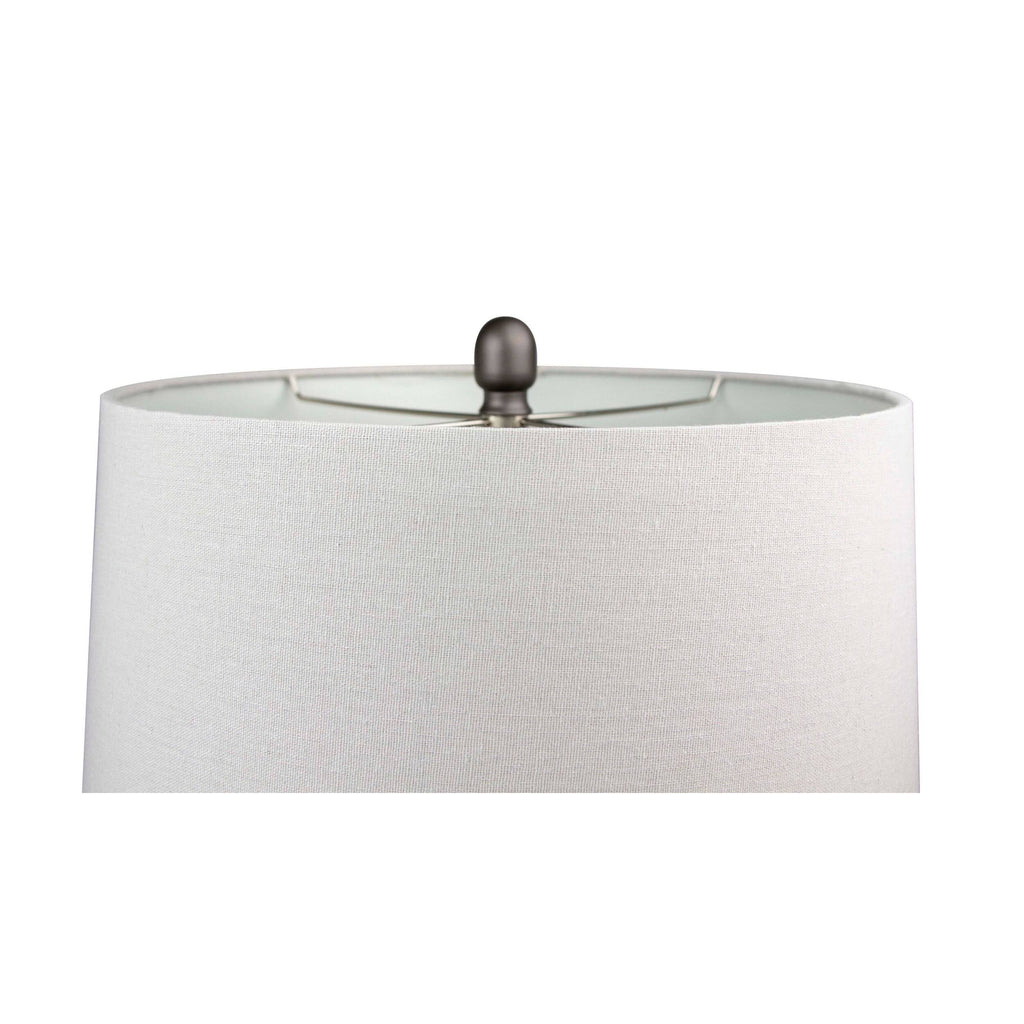 Plated Gold Floor Lamp with Natural Linen E4452