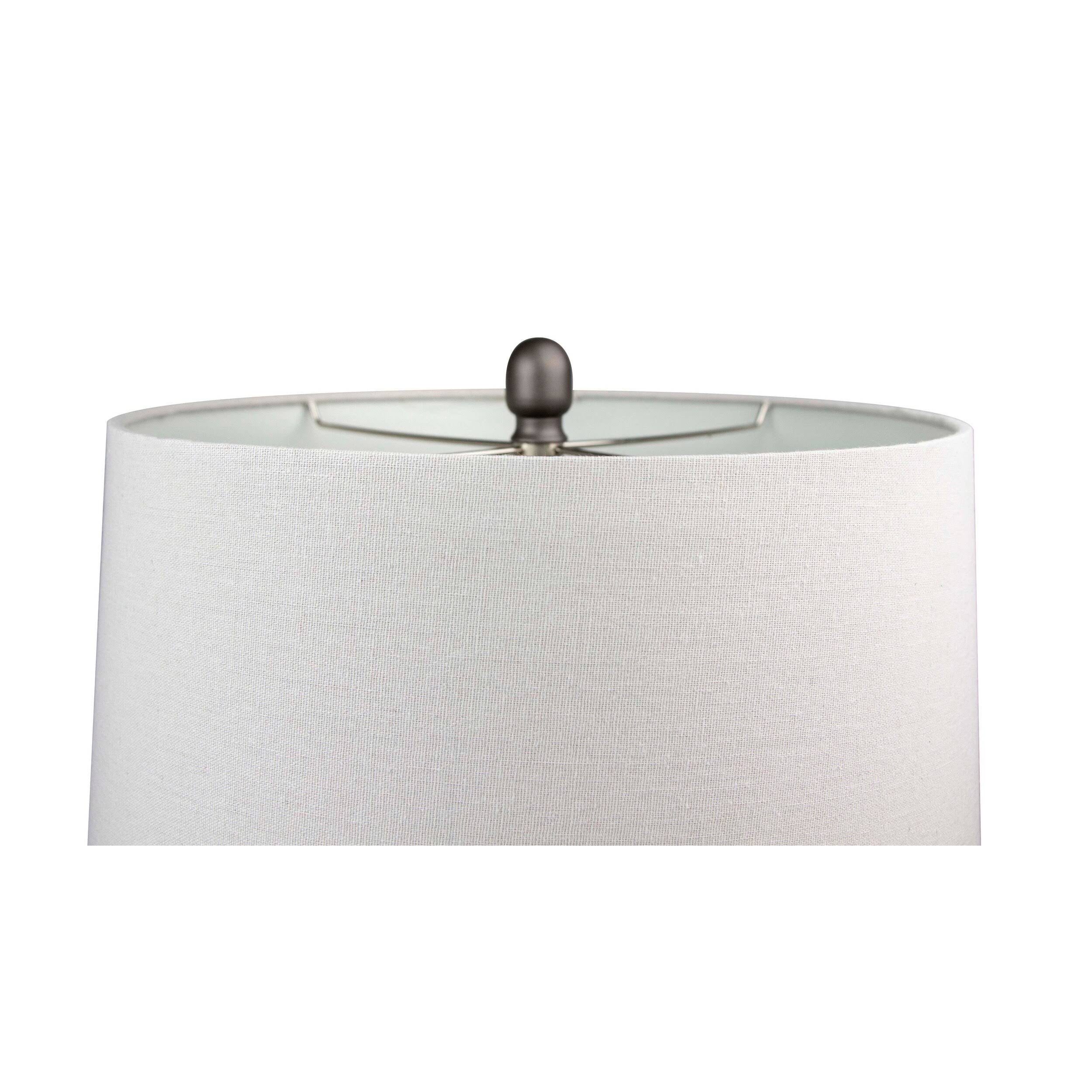 Plated Gold Floor Lamp with Natural Linen E4452