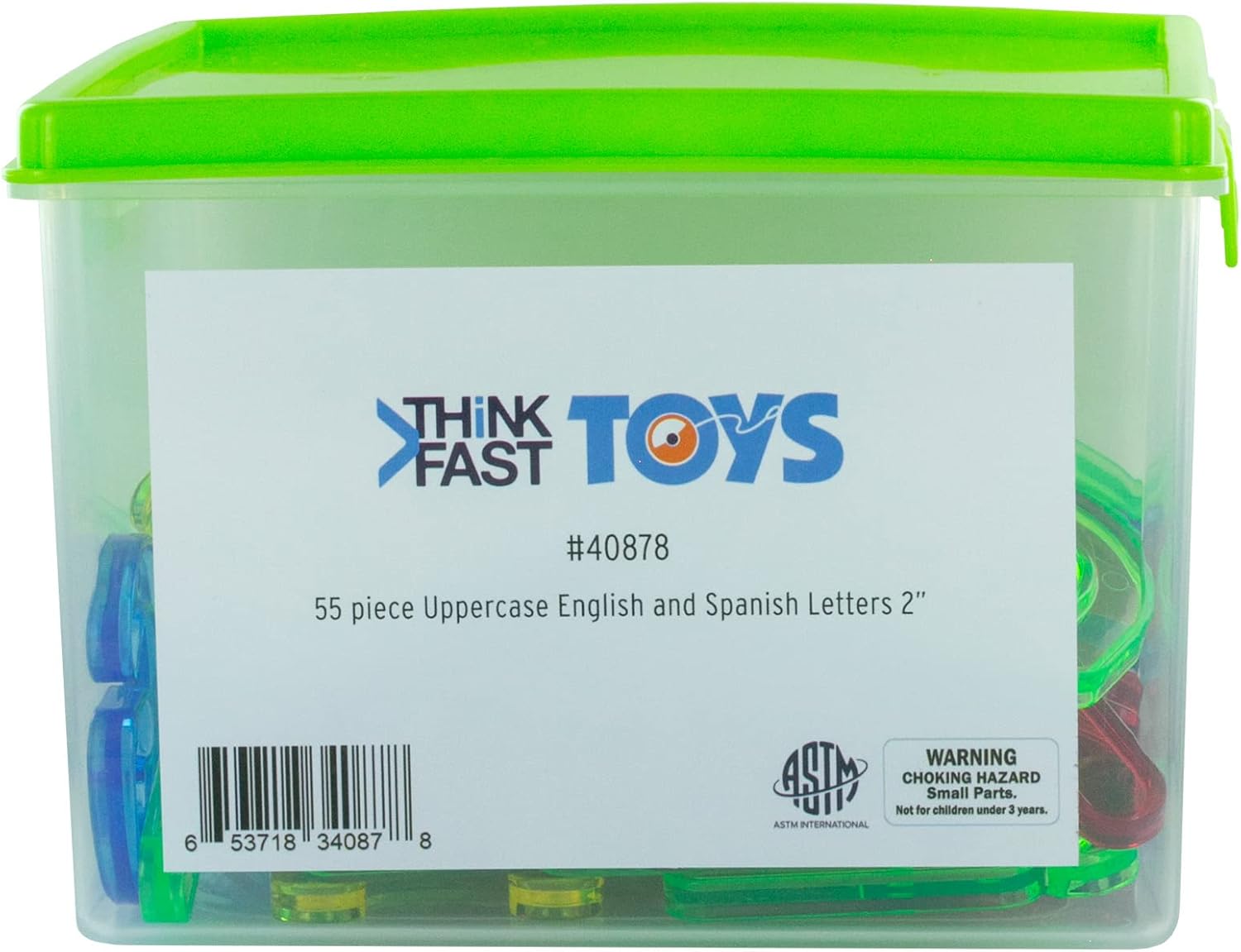 Translucent Acrylic Upper Case Letters in Assorted Colors J946