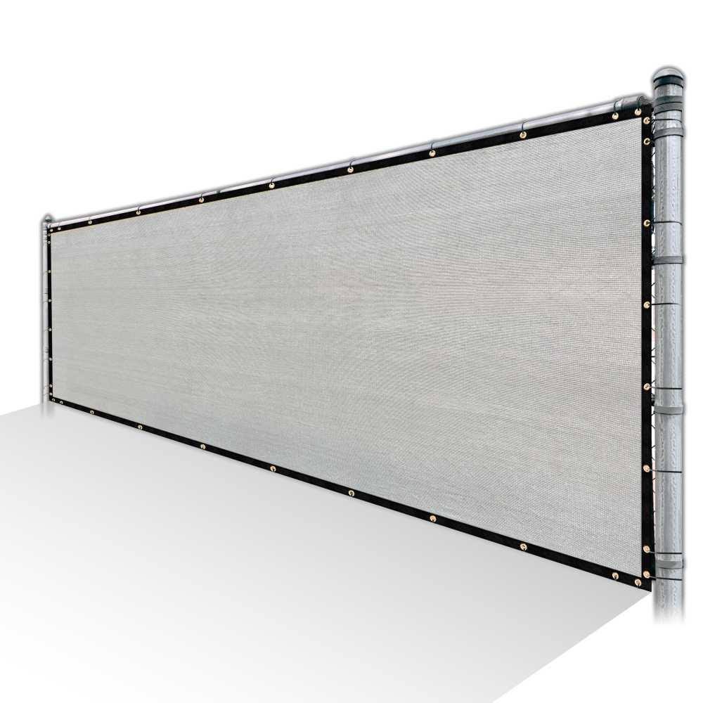 Grey Privacy Fence Screen HDPE Mesh Cover with Reinforced Grommets P7890