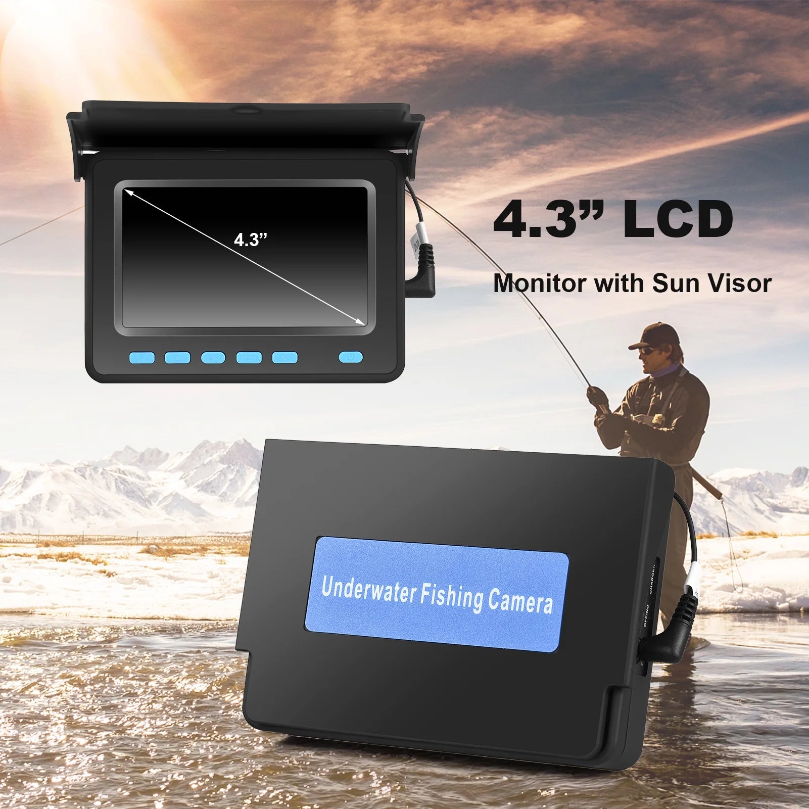 4.3'' LCD Underwater Fishing Fish Finder B696