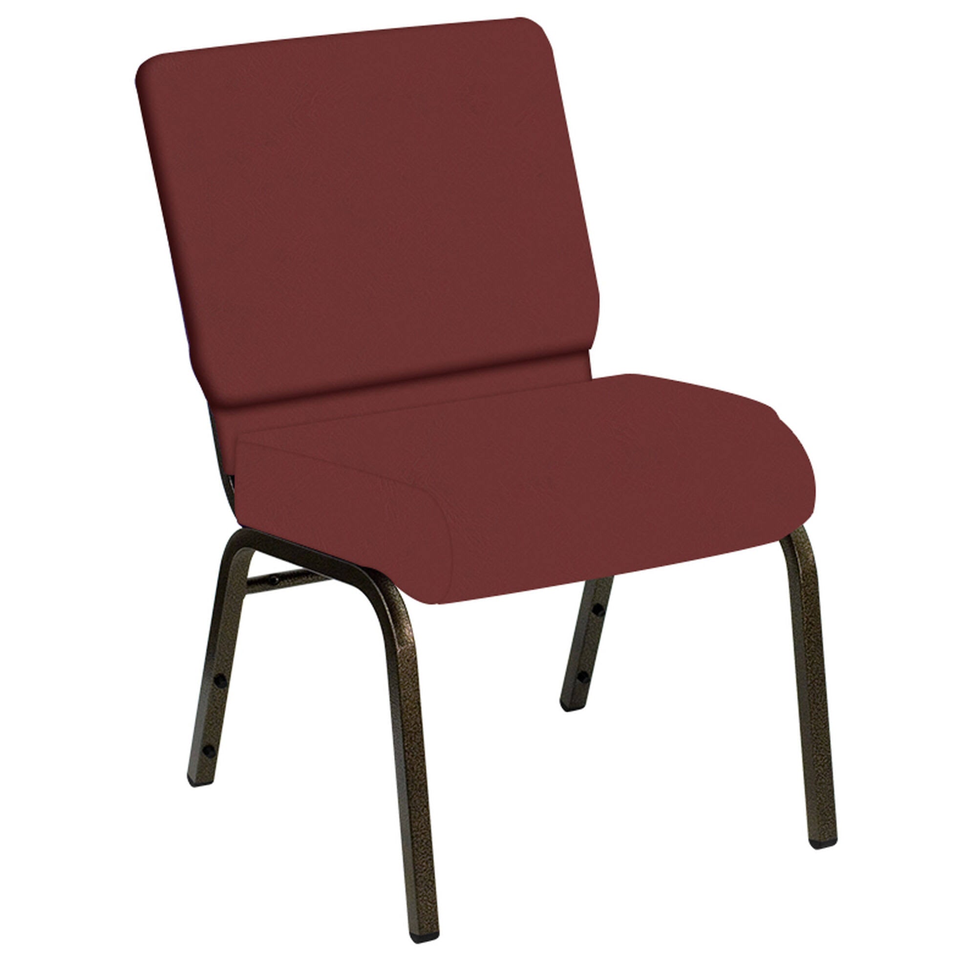 Maroon Vinyl Church Chair with Gold Vein Frame V545