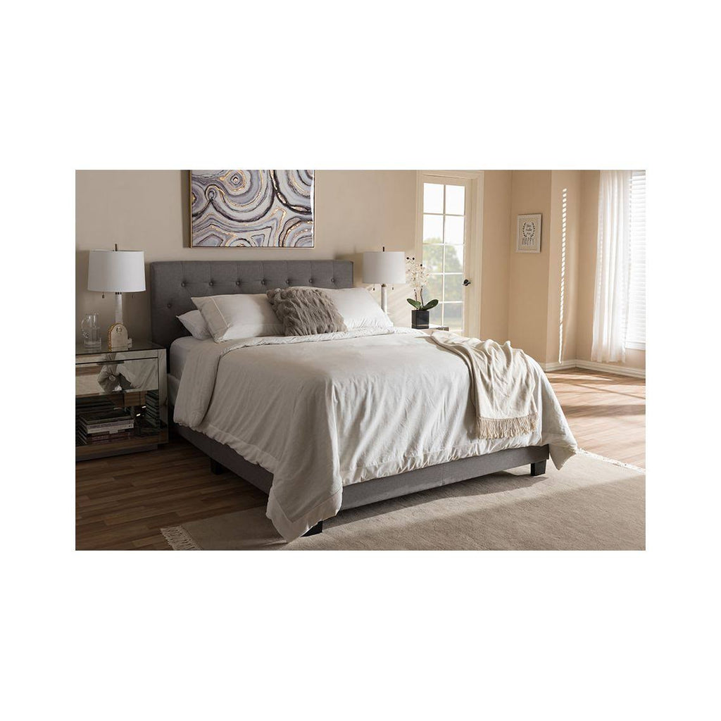 Light Grey Full Fabric Upholstered Bed K800487