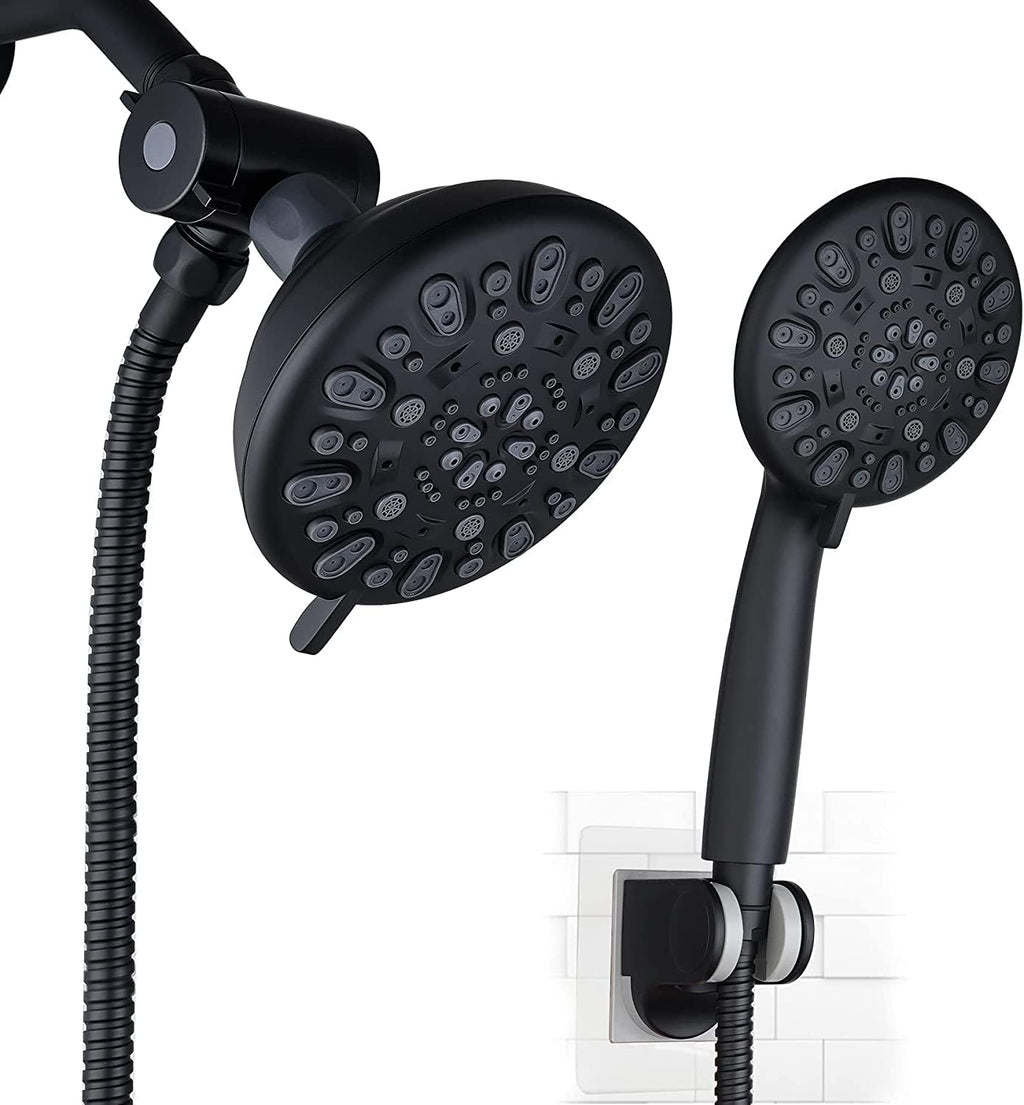 Matte Black 5" Rain Shower Head with Handheld Spray Combo, Pack of 2 R5312