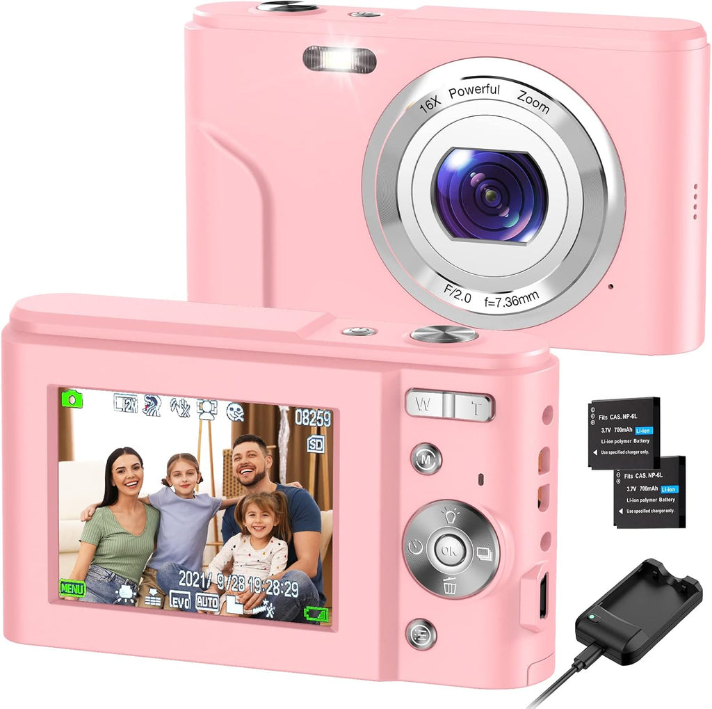 Blue 2.4 Inch FHD 1080P 36MP Compact Digital Camera, Pack of 2 P3910