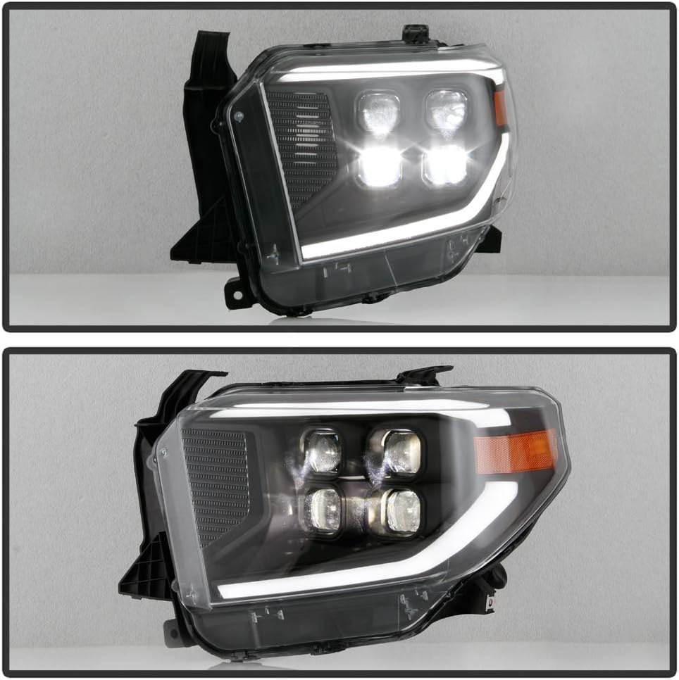 Black LED Quad Projector Headlights for 2014-2017 Toyota Tundra SR SR5 D71101