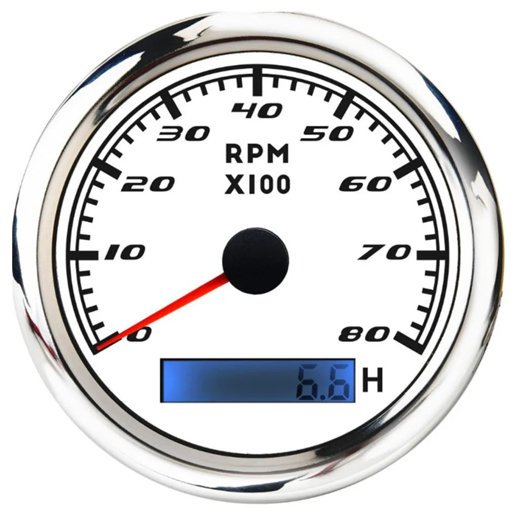 LCD Hour Meter 8-32V 8000 RPM 85mm White K7026