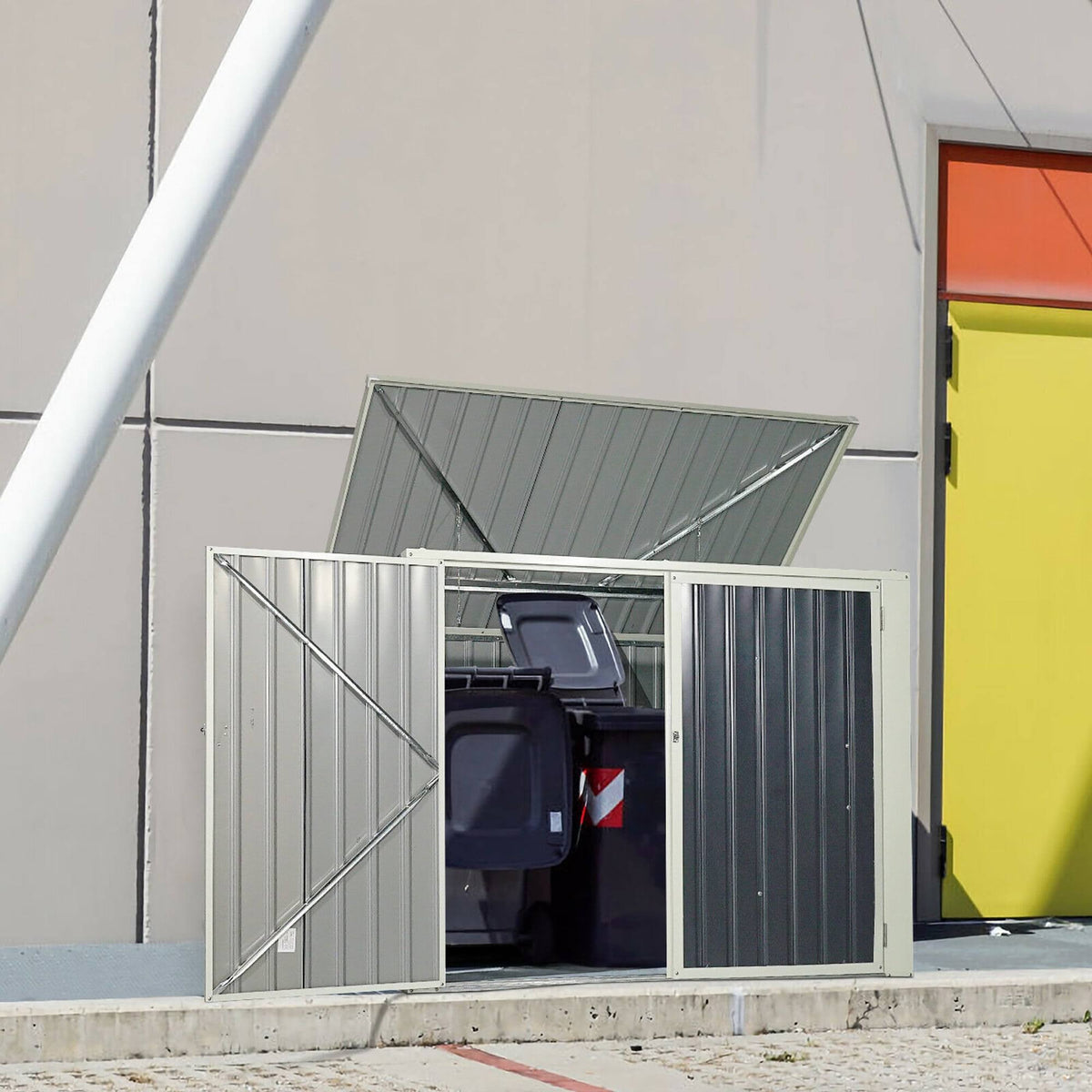 Grey Horizontal Storage Shed 68 Cubic Feet A174