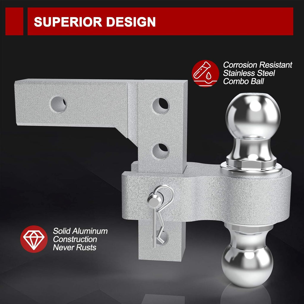 Adjustable Trailer Hitch Dual Ball Mount 5,000 LBS Capacity M82465