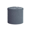 Gray Tweed Storage Ottoman Q328380