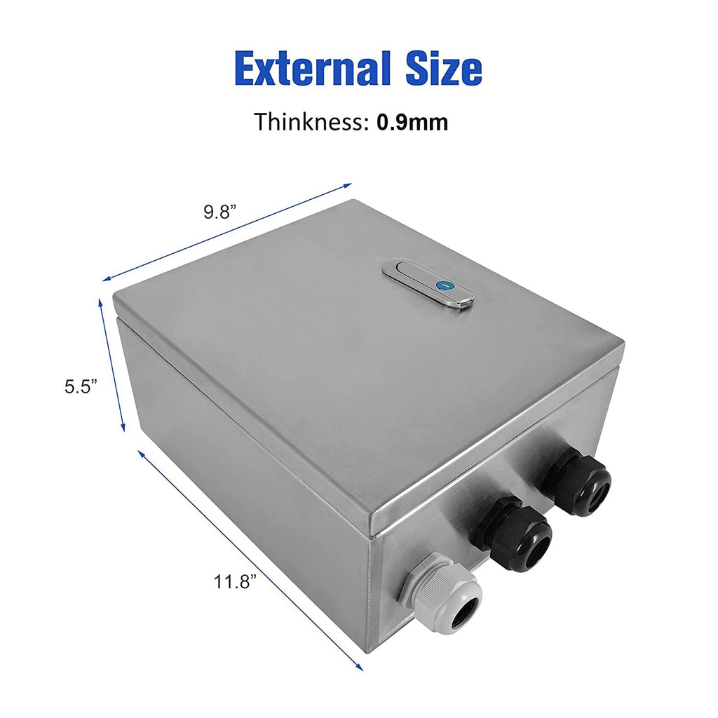 304 Stainless Steel IP65 Waterproof Junction Box with Lock (11.8x 9.8x 5.5) Z681770