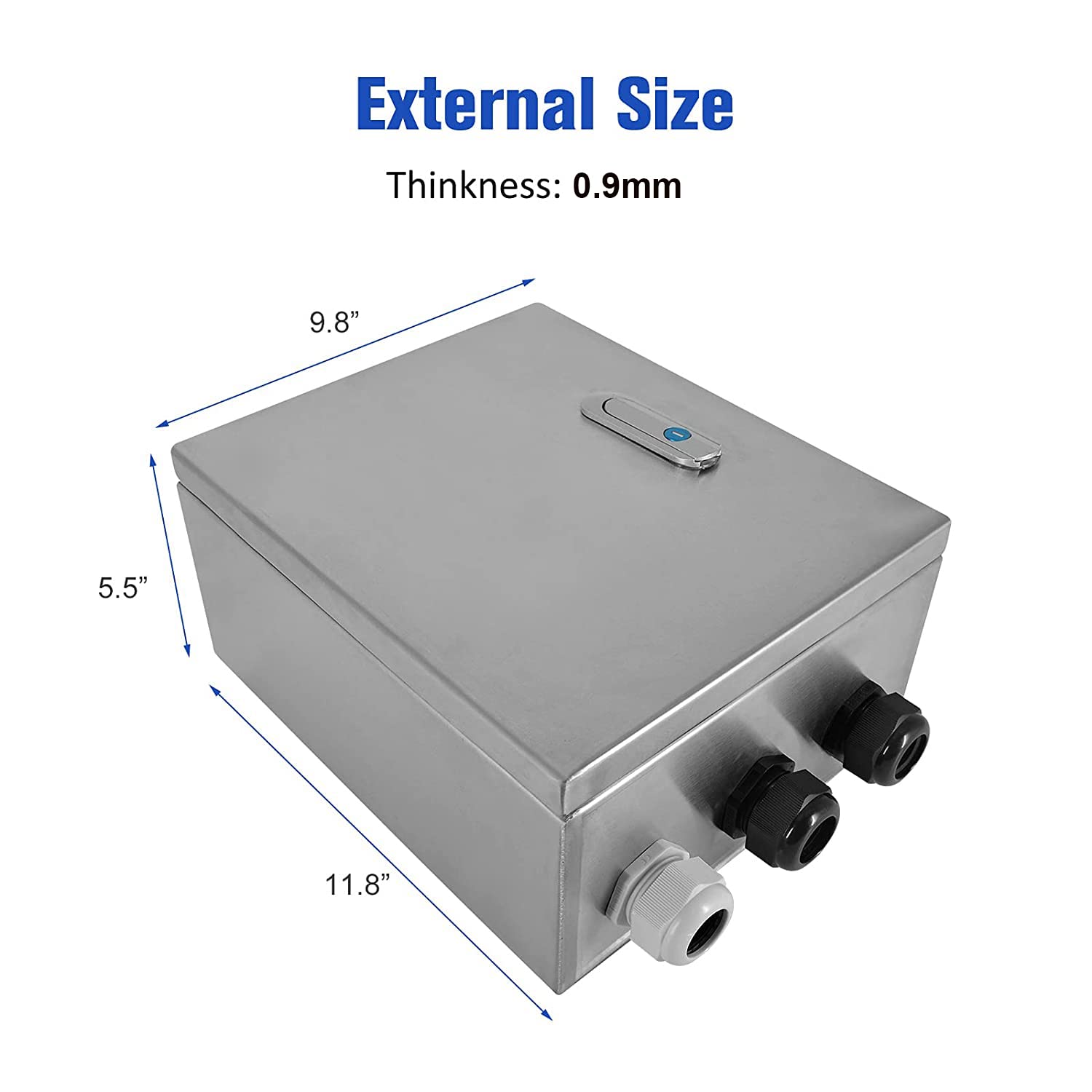 304 Stainless Steel IP65 Waterproof Junction Box with Lock (11.8x 9.8x 5.5) Z681770