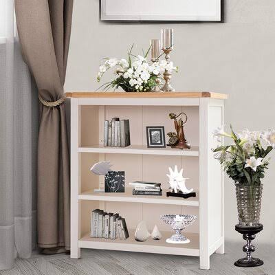 Solid Wood Standard Bookcase Ivory E24176