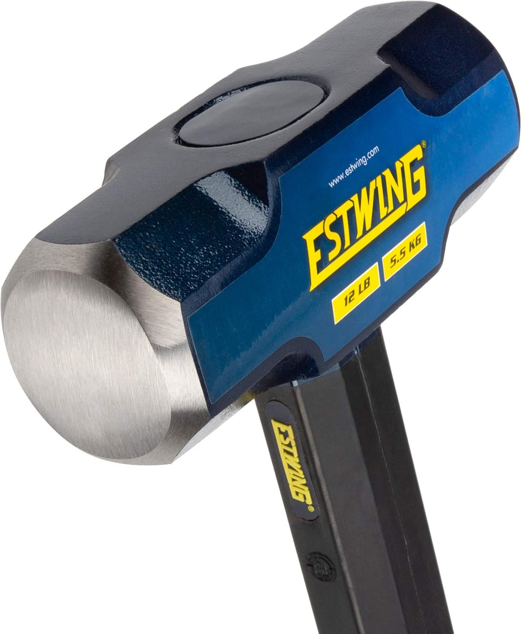 8-Pound Hard Face Sledge Hammer with Vulcanized Rubber Overlay J93384