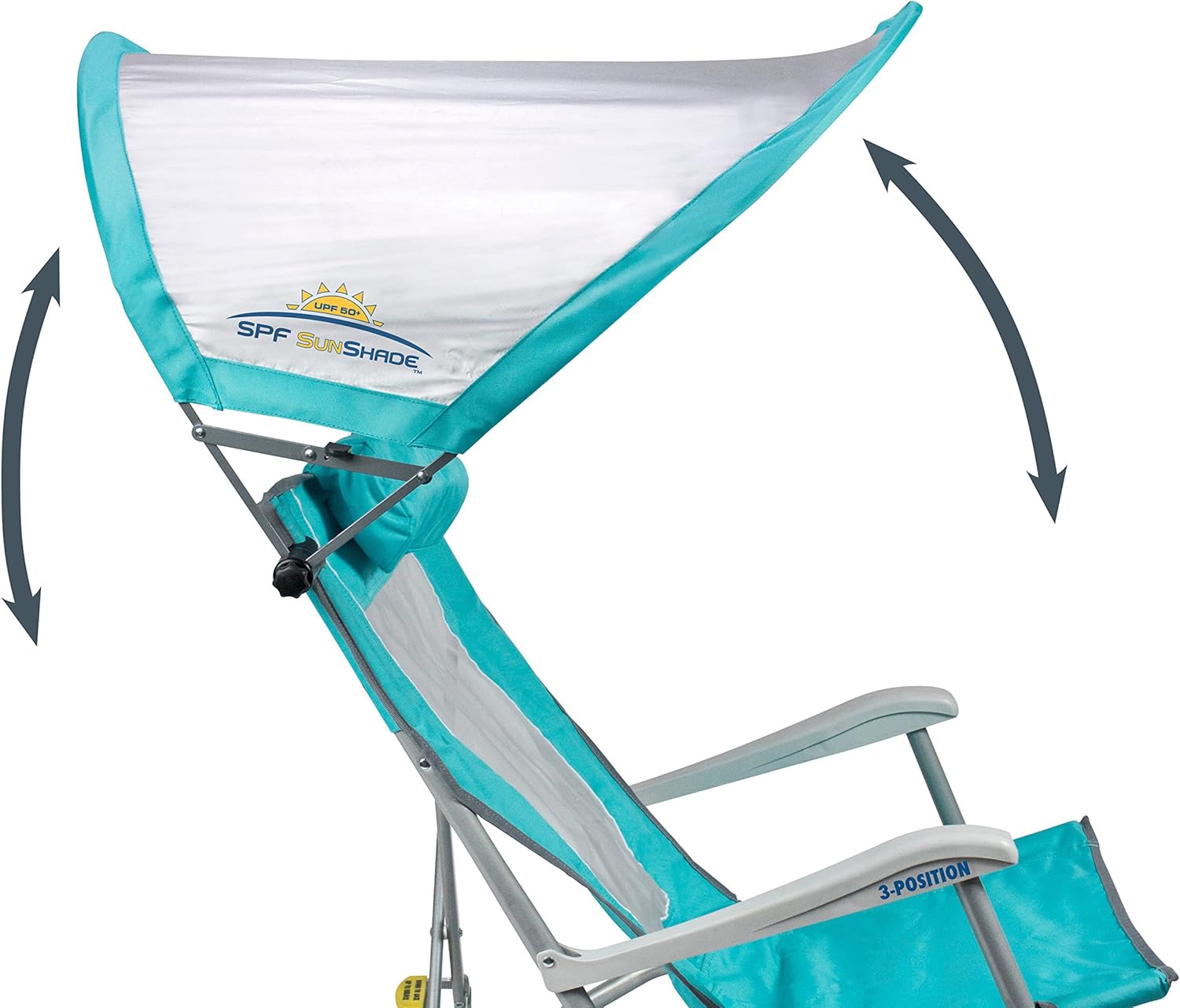Folding Beach Recliner Chair with Adjustable Canopy J3019