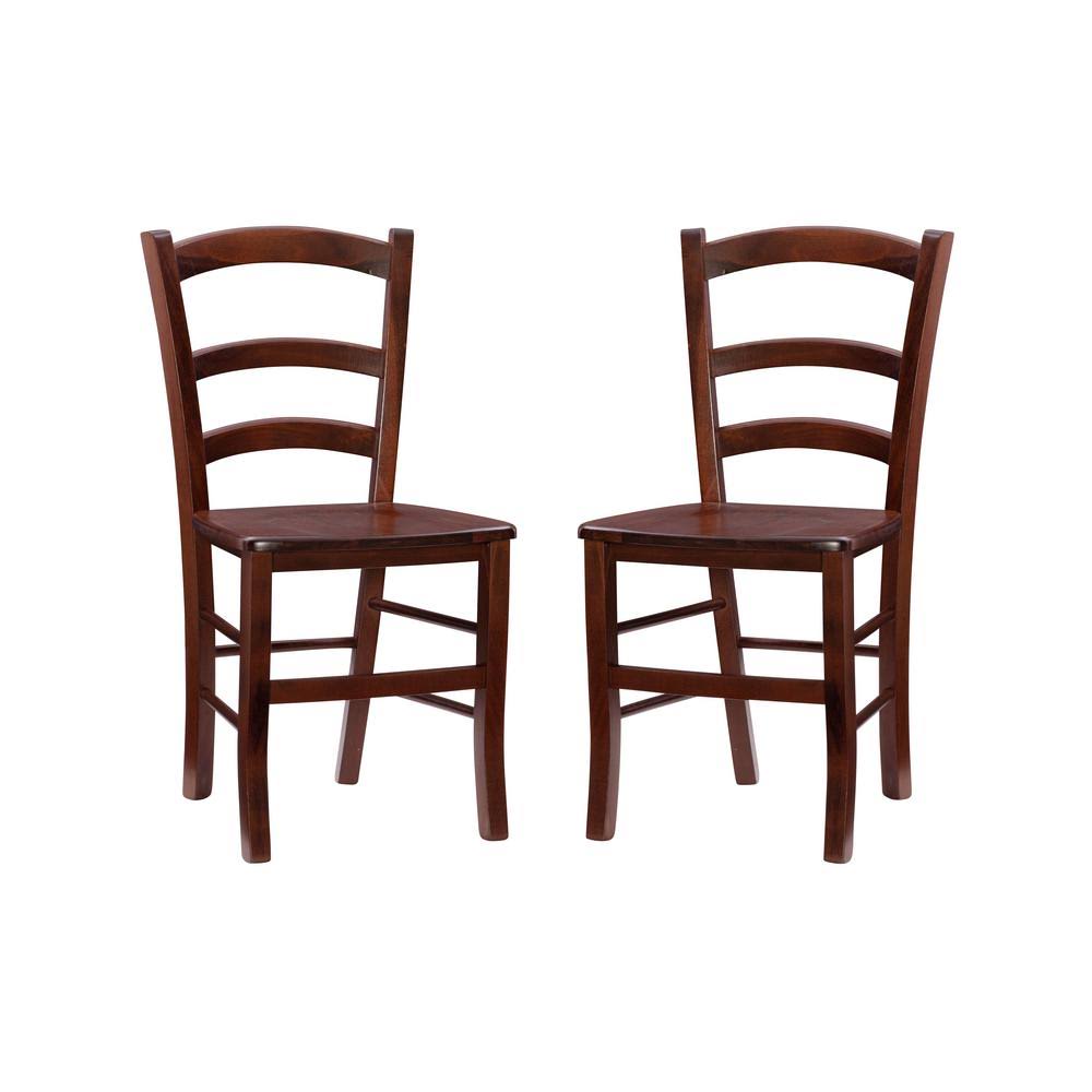 Walnut Rush Seat Dining Side Chair (Set of 2) L5831