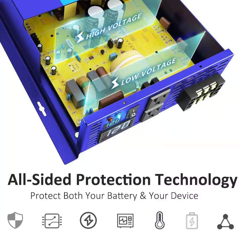 3000W Pure Sine Wave Power Inverter 36V DC to AC 120V 110V with 15ft Cable Remote Switch Controller N177906