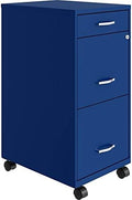 3 Drawer Metal Mobile File Cabinet with Lock, Letter Size, Silver F52668