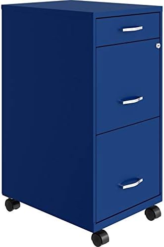 3 Drawer Metal Mobile File Cabinet with Lock, Letter Size, Silver F52668