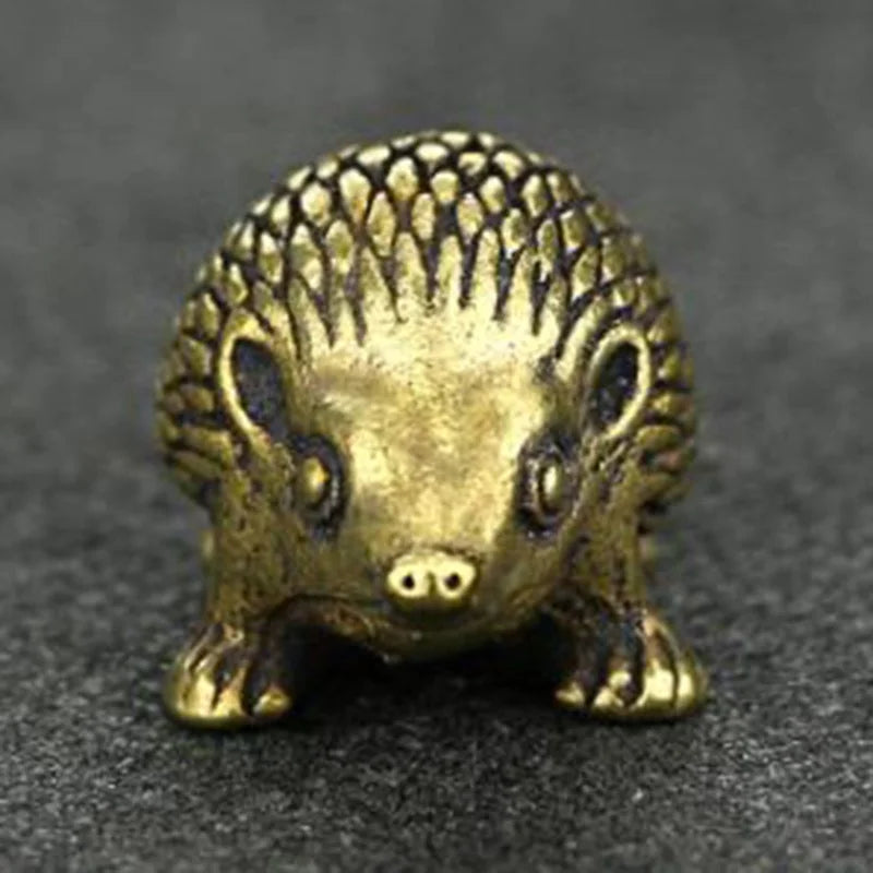 Mini Brass Hedgehog Statue Ornament W429477