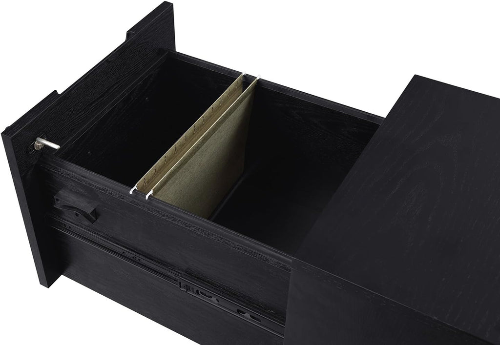 Black Oak 2 Drawer Mobile Filing Pedestal C685581