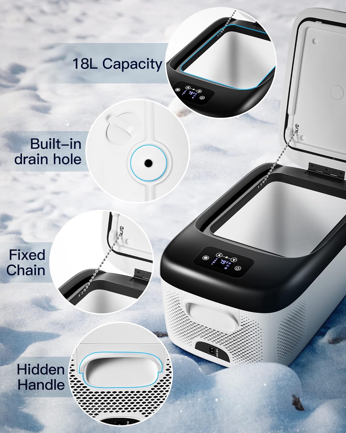 20 Quart Portable Car Refrigerator Freezer with APP Control E56756