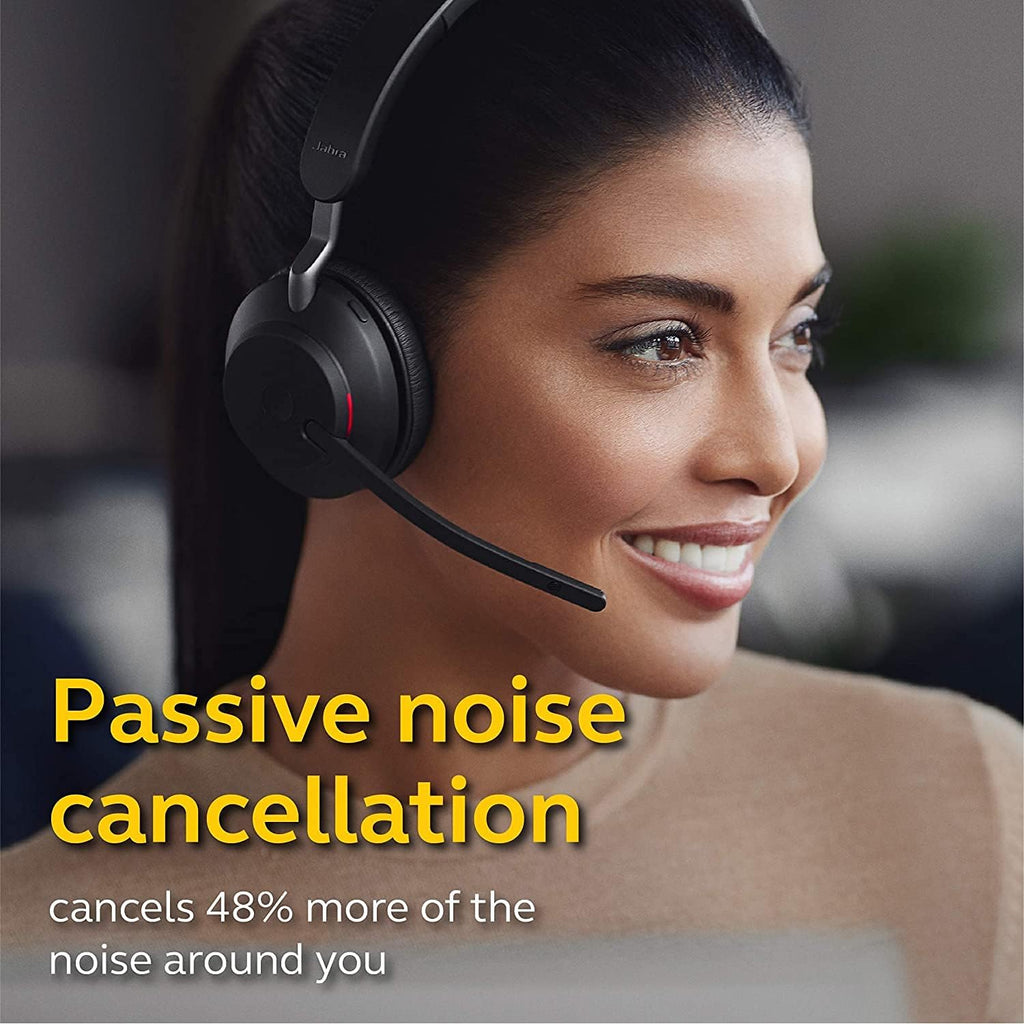 Black Wireless Bluetooth Headset with Passive Noise Cancelling D7827
