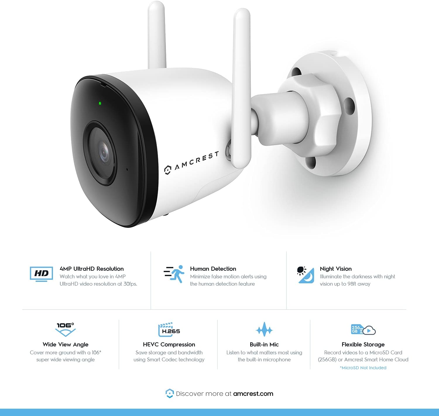 4MP Outdoor WiFi Security Camera with Night Vision C93416