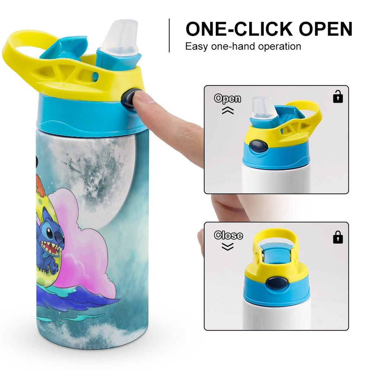 Stainless Steel Vacuum Insulated Water Bottle With Straw D4219