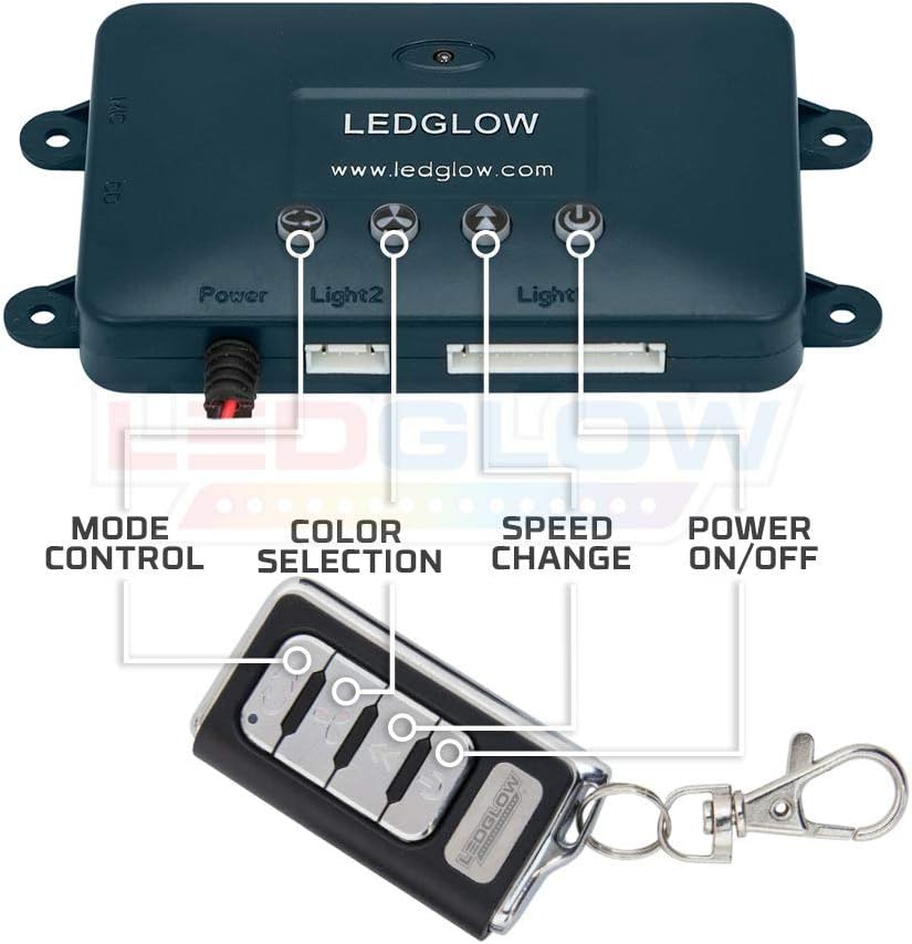 4pc Multi-Color LED Underbody Underglow Kit with Control Box & Remote N308797