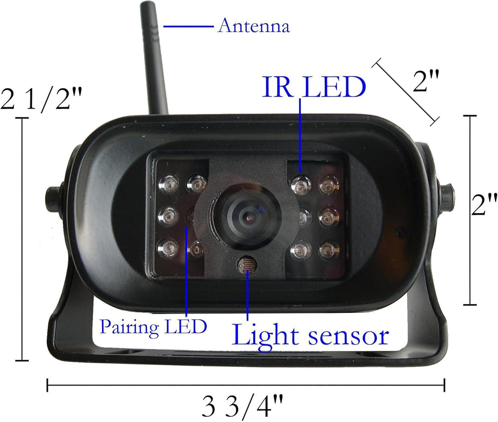 Digital Wireless Camera with 7 Monitor Quad-View and Adapter for RV C614