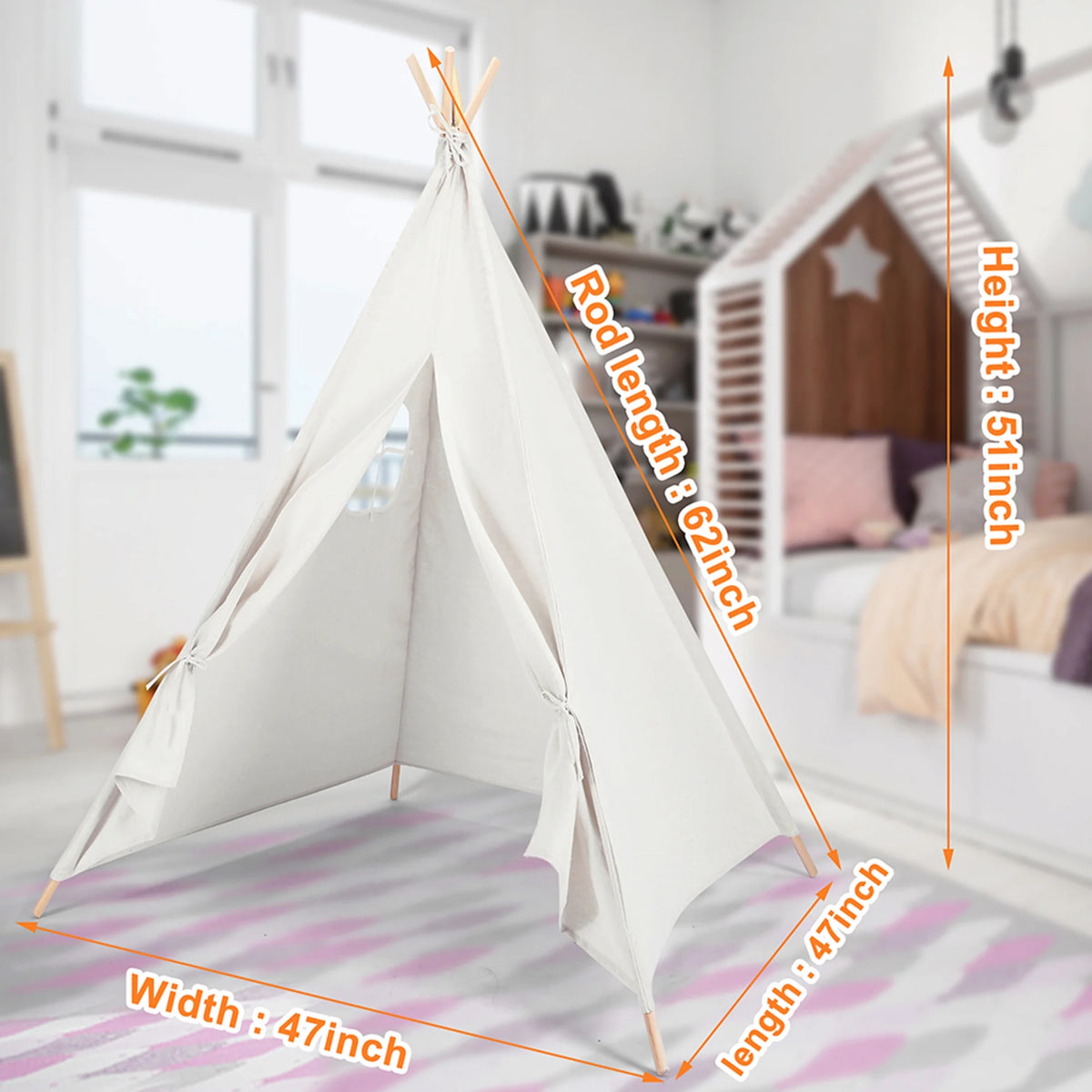 Washable Foldable Kids Teepee Tent S134464