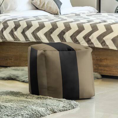 Square Striped Pouf Ottoman T20991