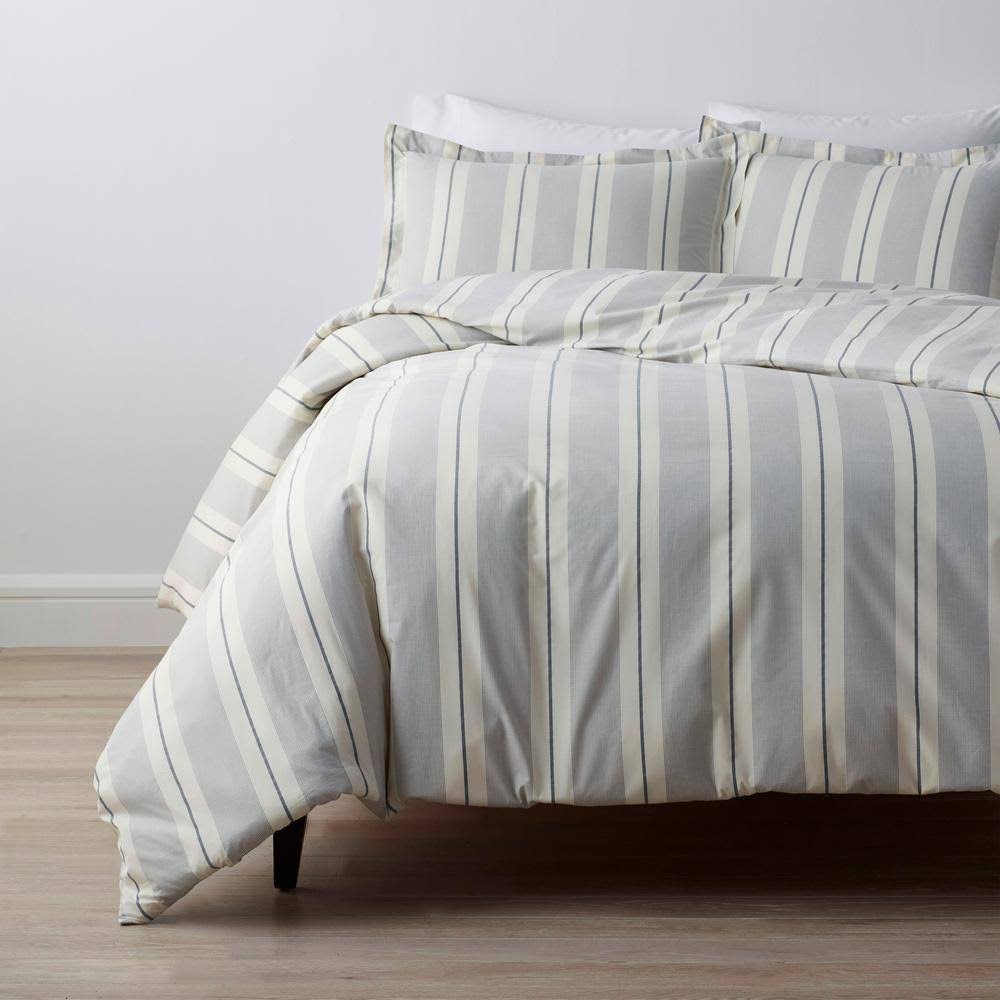 Navy Cotton Percale Queen Duvet Cover K667086