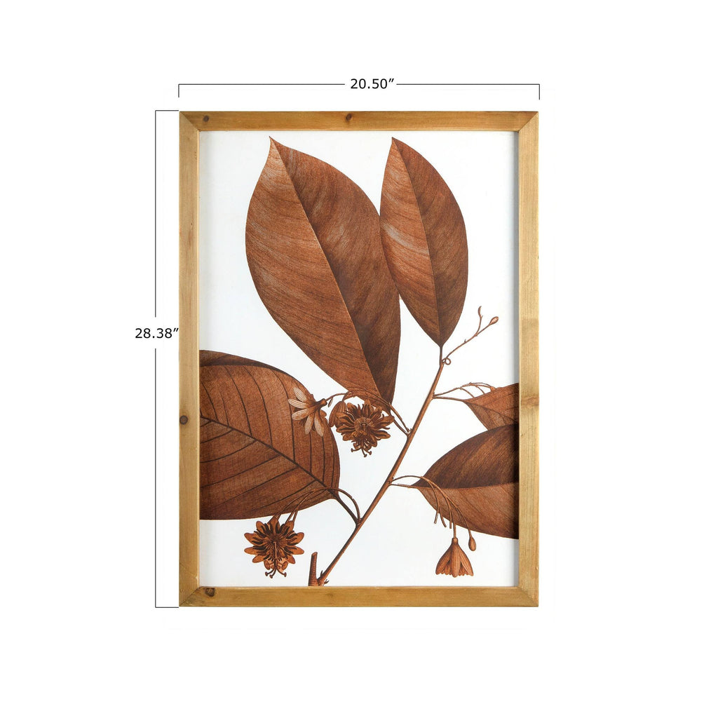 Wood Framed Orange Botanical Wall Decor (Set of 4 Designs) T6489