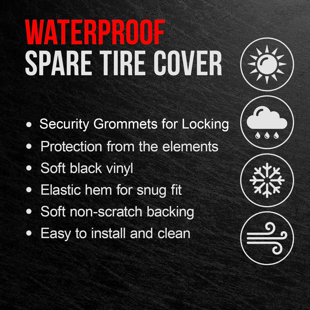Black 28 Inch Tire Covers W998