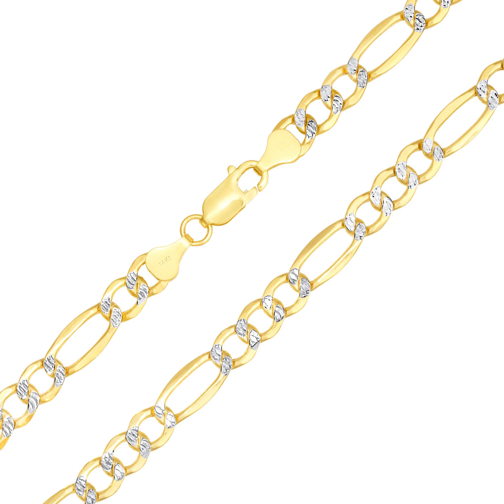 14k Yellow Gold Solid Figaro Chain Necklace 20" - 30" F53753