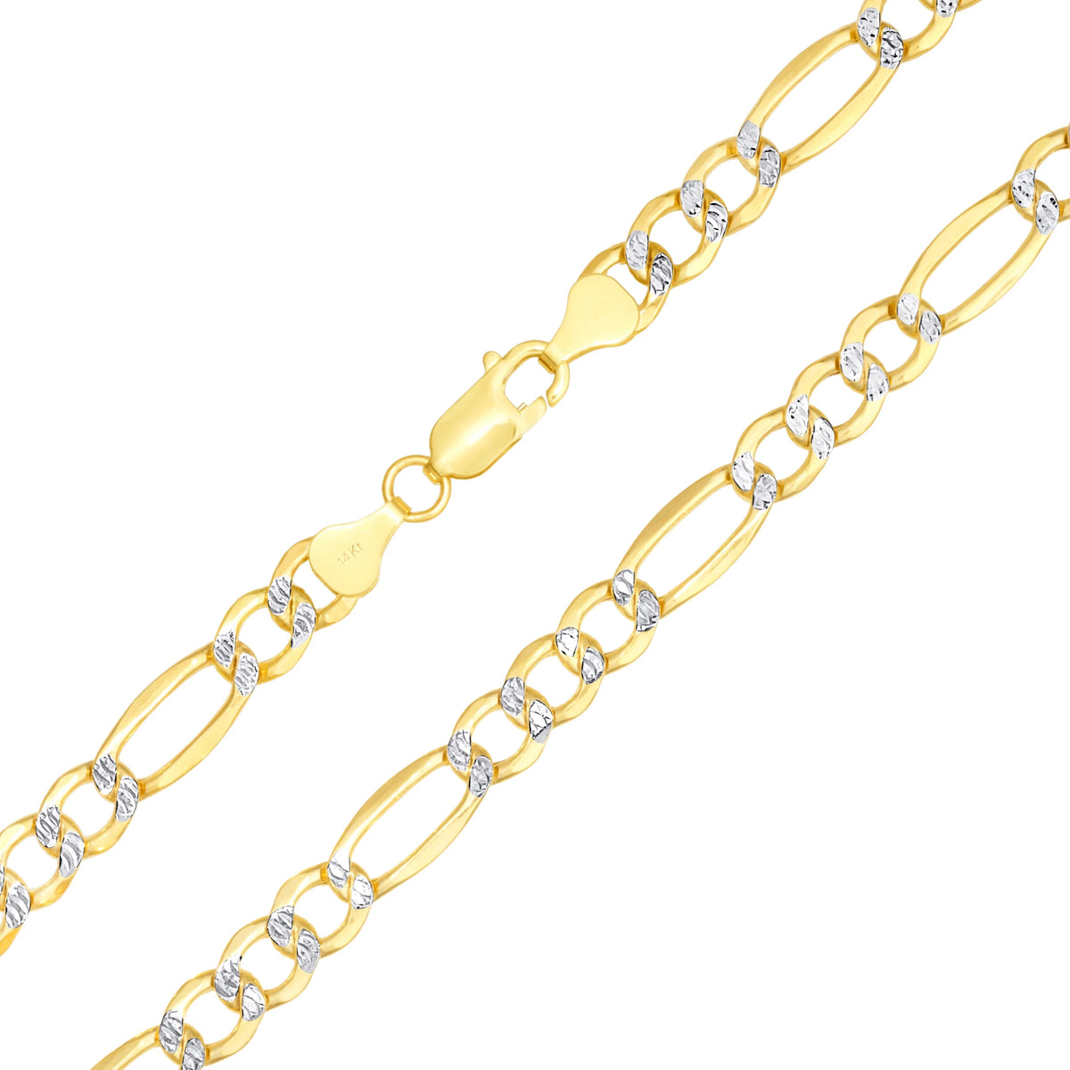 14k Yellow Gold Solid Figaro Chain Necklace 20" - 30" F53753