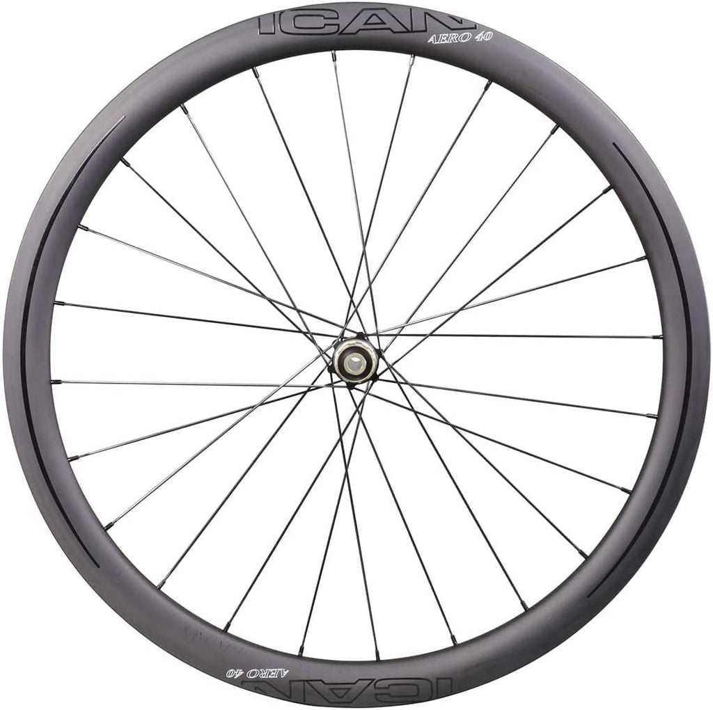 Carbon Wheels AERO 40 Disc Brake 700C Road Bike Wheelset 40mm Depth 25 Width Clincher Tubeless Ready 12x100/12x142mm XDR 12 Speed freehub K397