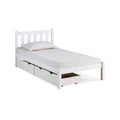 White Twin Bed with Storage Drawers R933