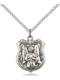Sterling Silver St. Michael the Archangel Pendant with Lite Curb Chain P779872