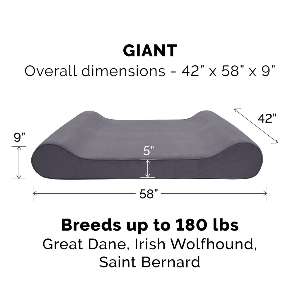 Giant Gray Memory Foam Pet Bed for Dogs u0026 Cats E692052