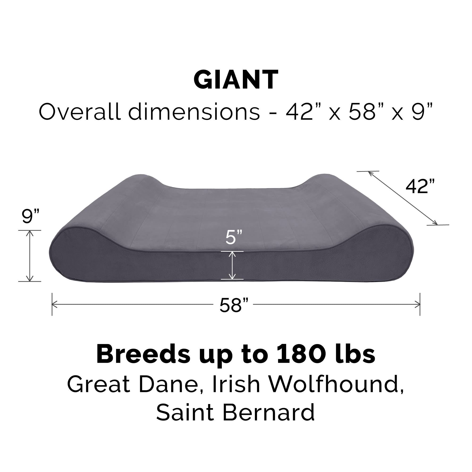 Giant Gray Memory Foam Pet Bed for Dogs u0026 Cats E692052