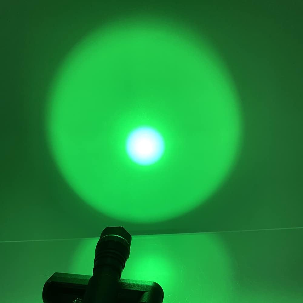 Green 540nm Rail Mounted Predator Flashlight, Rechargeable 18650, Pack of 2 Q816