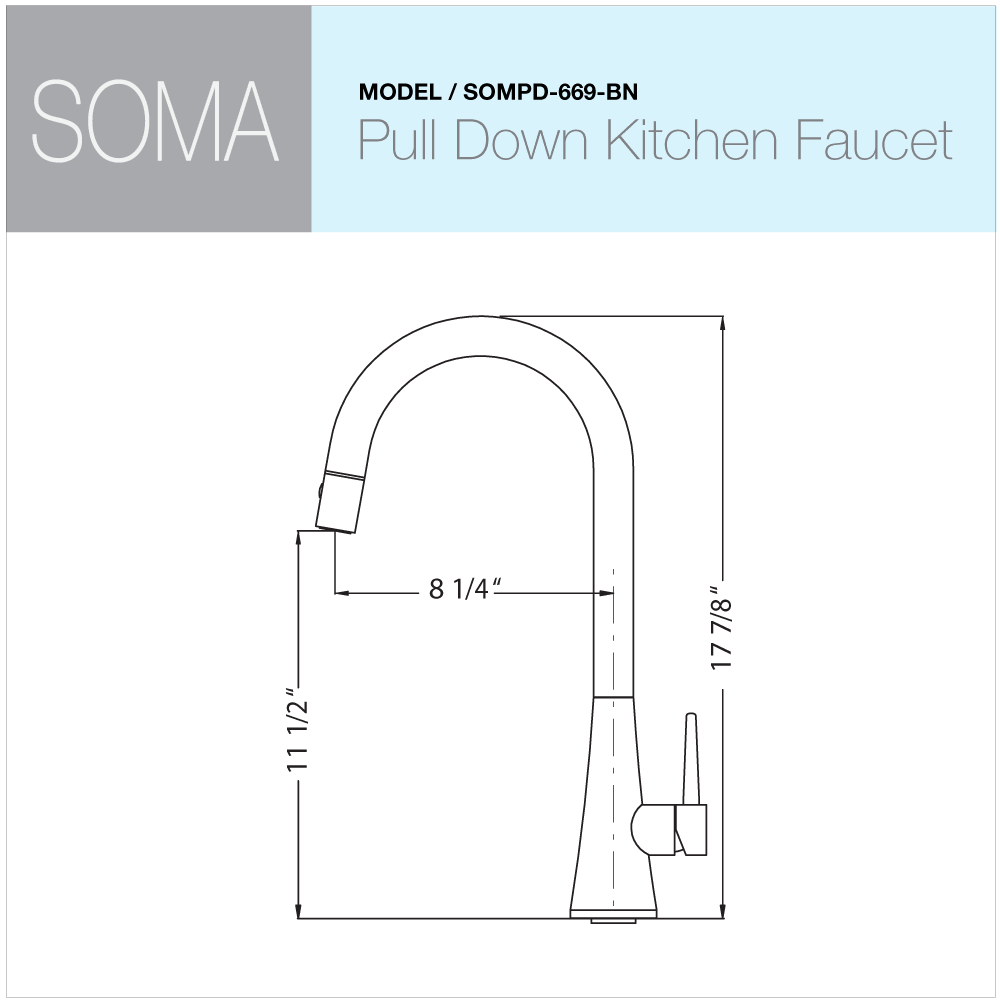 Brushed Nickel Pull Down Kitchen Faucet D524